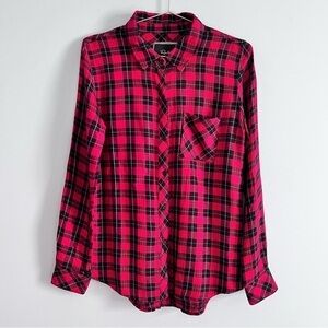 Rails Hunter Check Plaid Super Soft Button Up Red & Black Shirt S